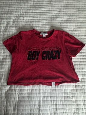 MAREK + RICHARD Boy Crazy Red Crop T‑Shirt